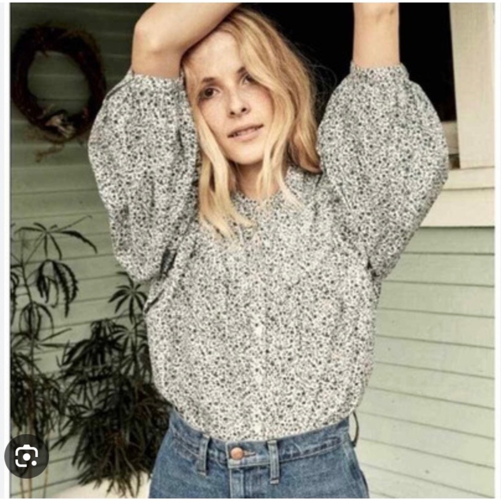 Doen Berkeley top Champignon floral navy XS